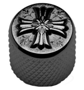 Gotoh VK-Art-03 Umelecký Kovový Ovládací Gombík Potenciometra Kríž – Čierny